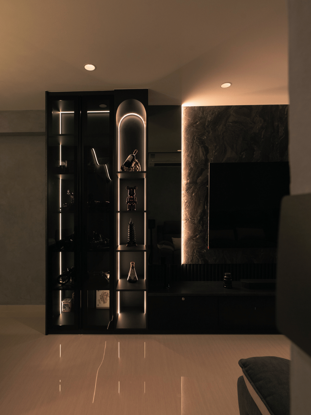 Shades of Serenity, A Dark Luxe Home by Carina