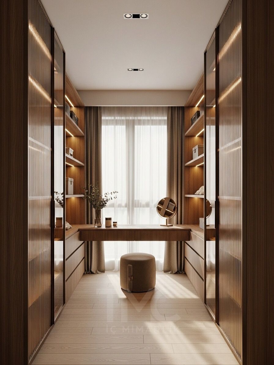 Stunning walk in wardrobe design