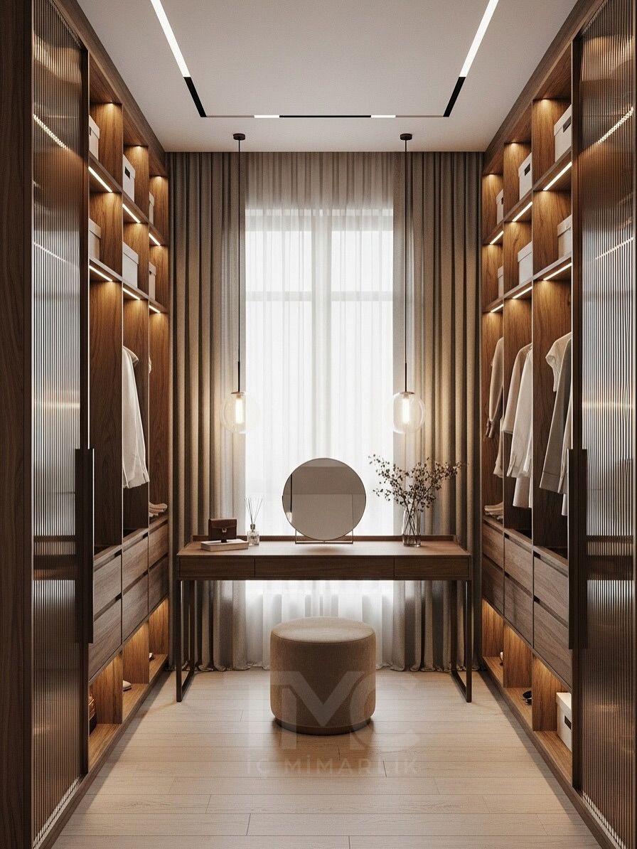 Stunning walk in wardrobe design