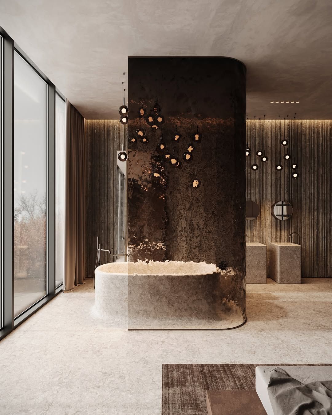 Stylish luxe bathroom interior design
