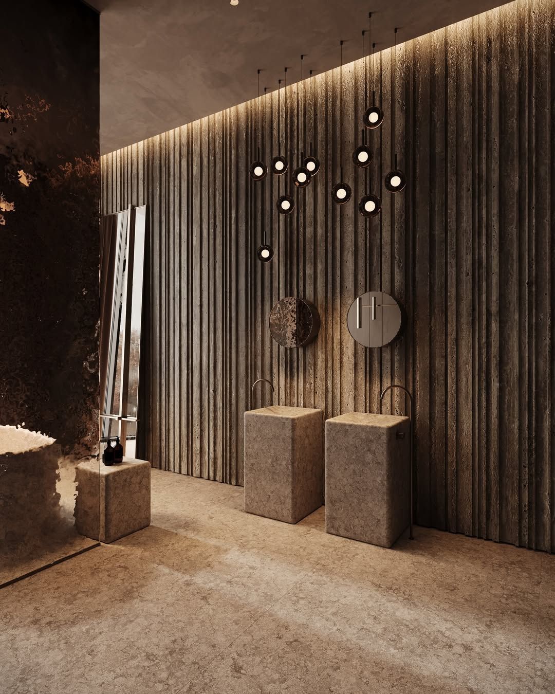 Stylish luxe bathroom interior design
