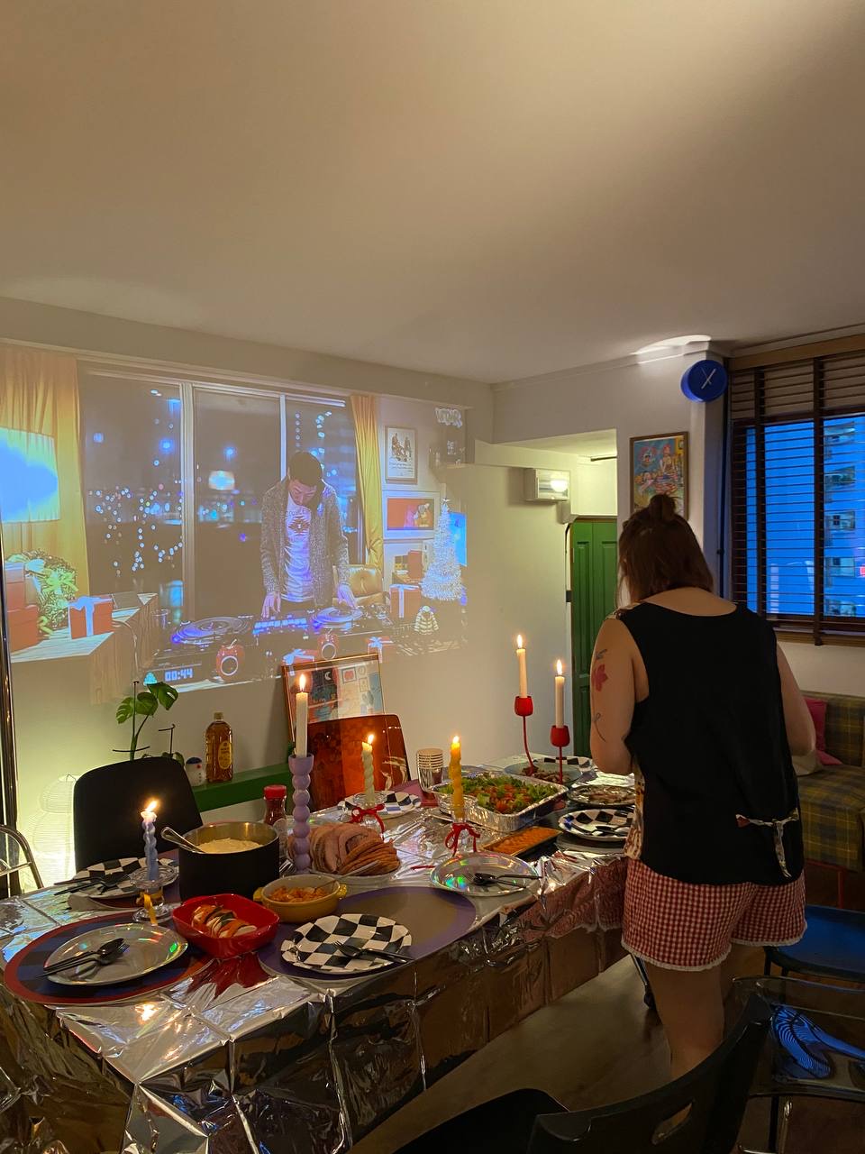 Our living room became our dining room!