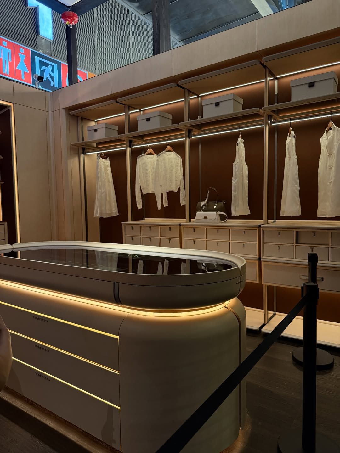 Sophisticated walk in wardrobe