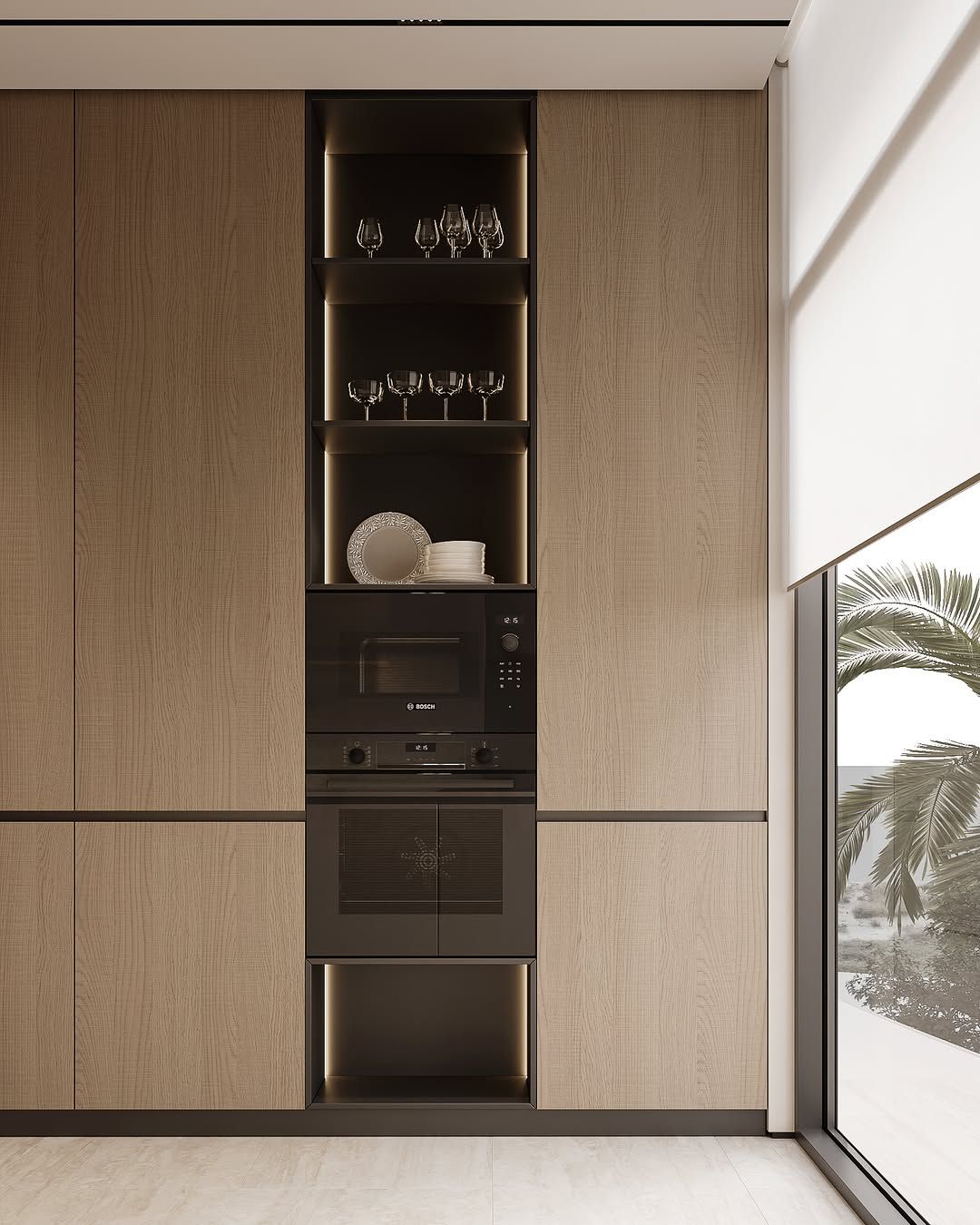 Ultra minimalist modern kitchen interior