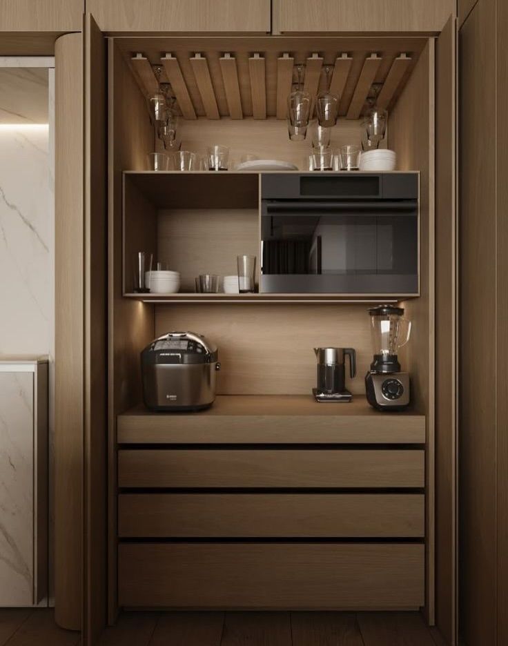 Stylish, space-saving pantry design