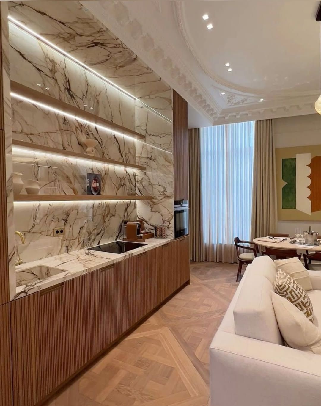 Stylish, space-saving pantry design