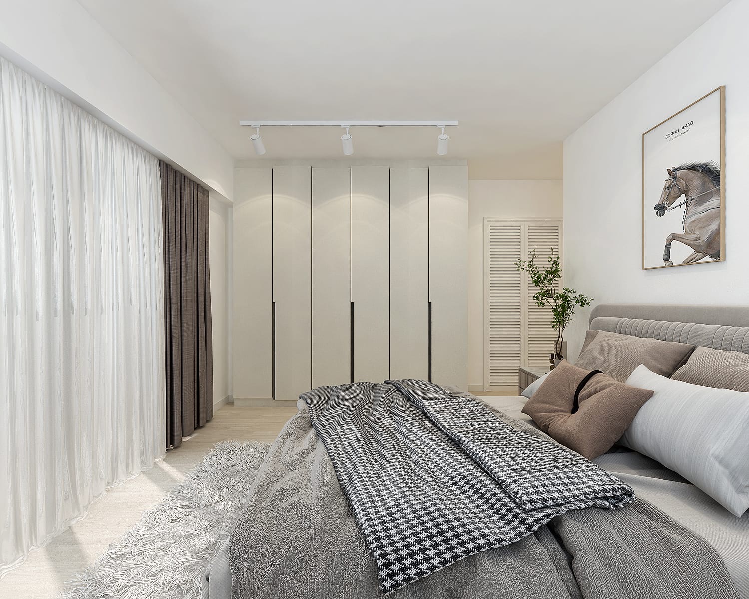 A Serene Master Bedroom- with a Balcony View 🌿