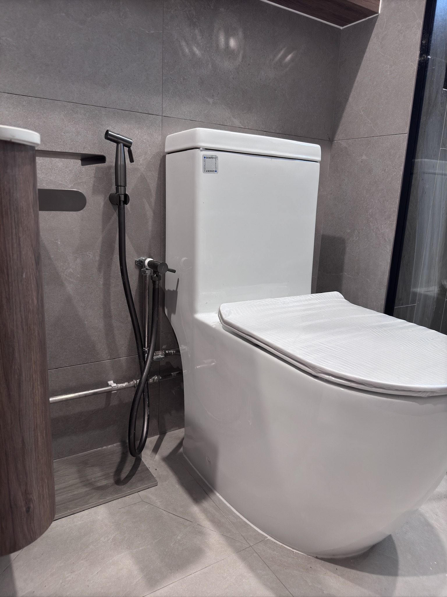 the boys’ common bathroom