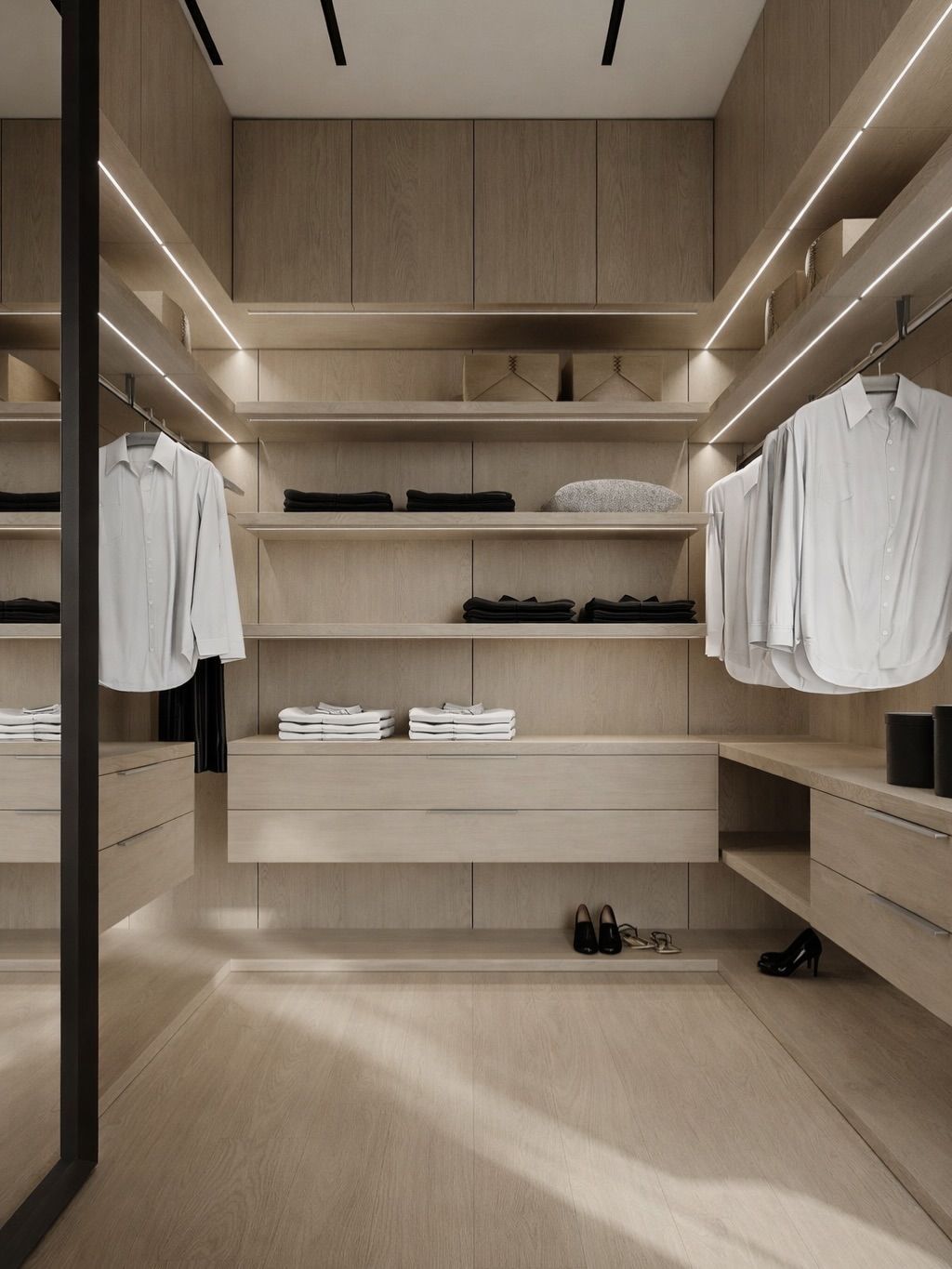 Stylish walk in wardrobe design