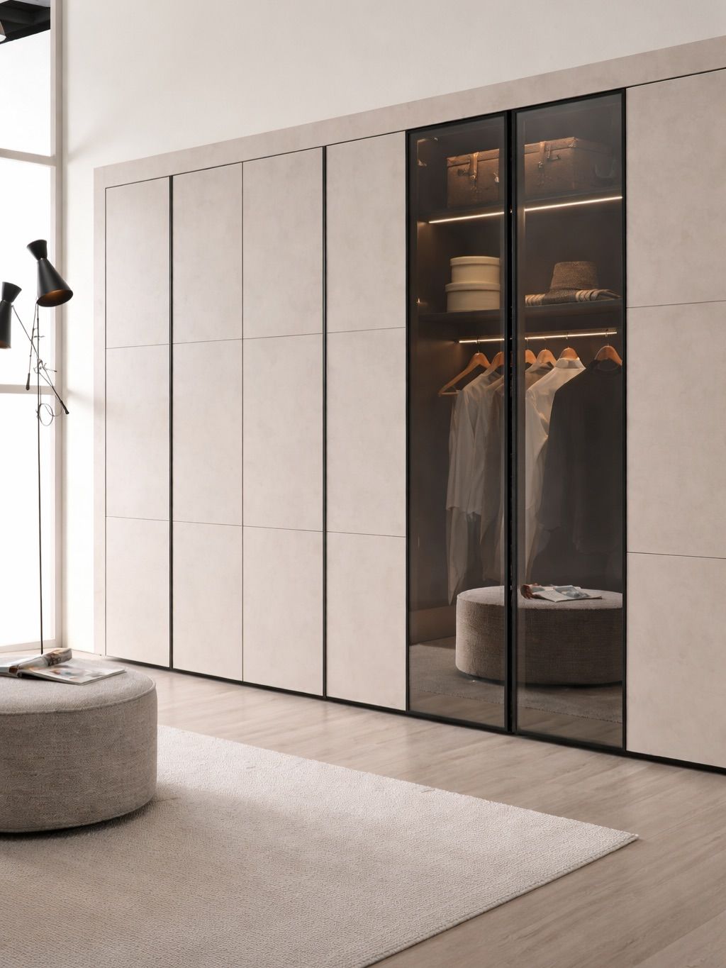 Stylish walk in wardrobe design