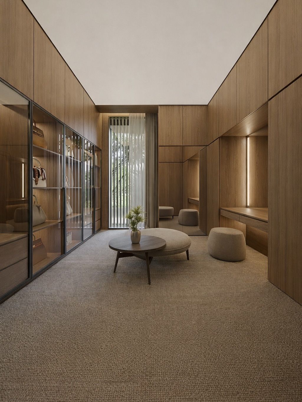 Stylish walk in wardrobe design