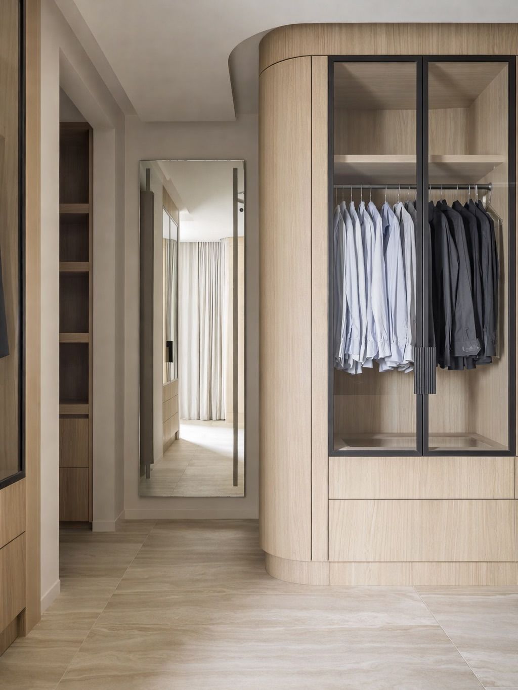 Stylish walk in wardrobe design