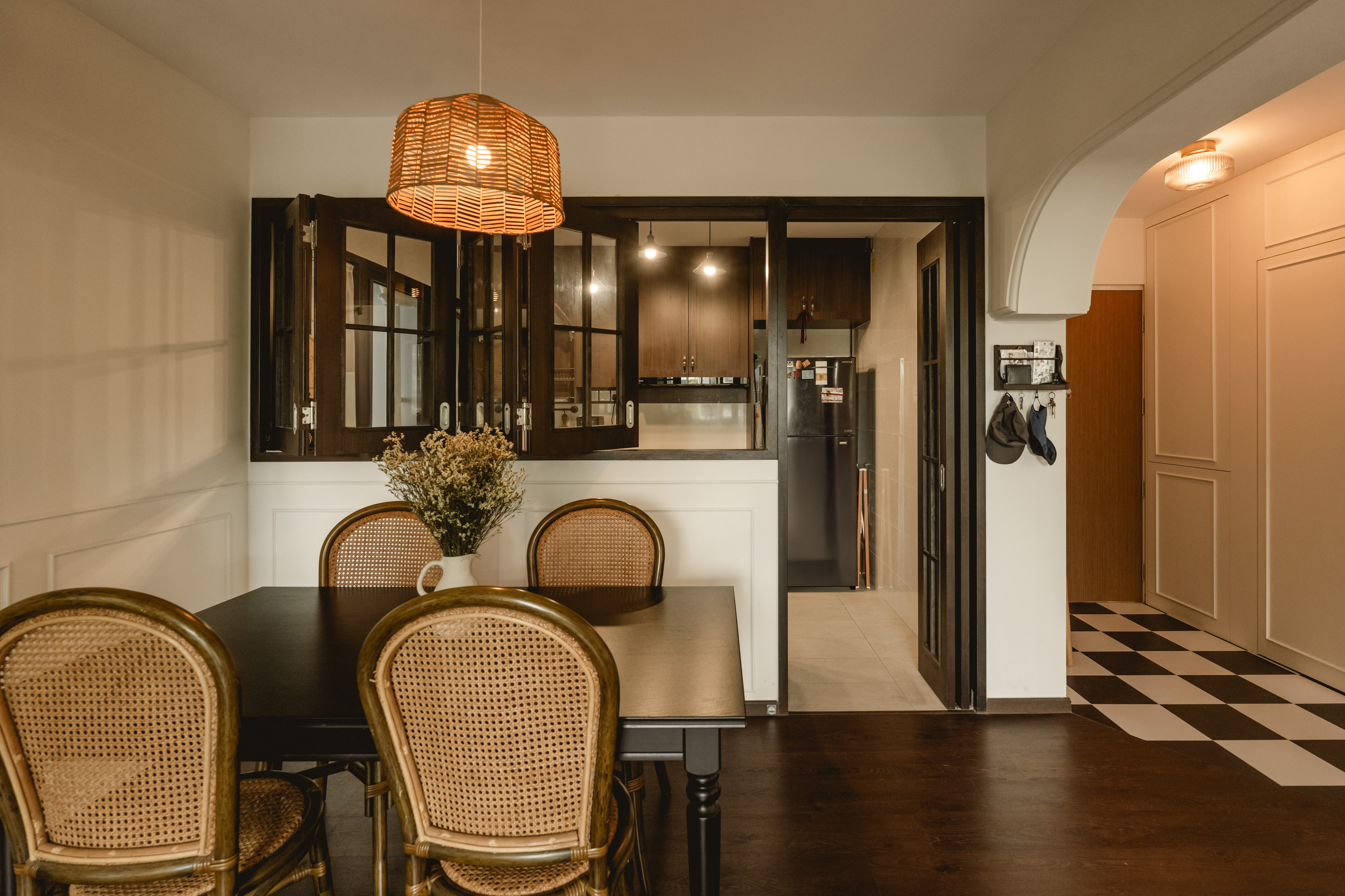 Traditional Parisian-influenced style, specifically with wainscoting!