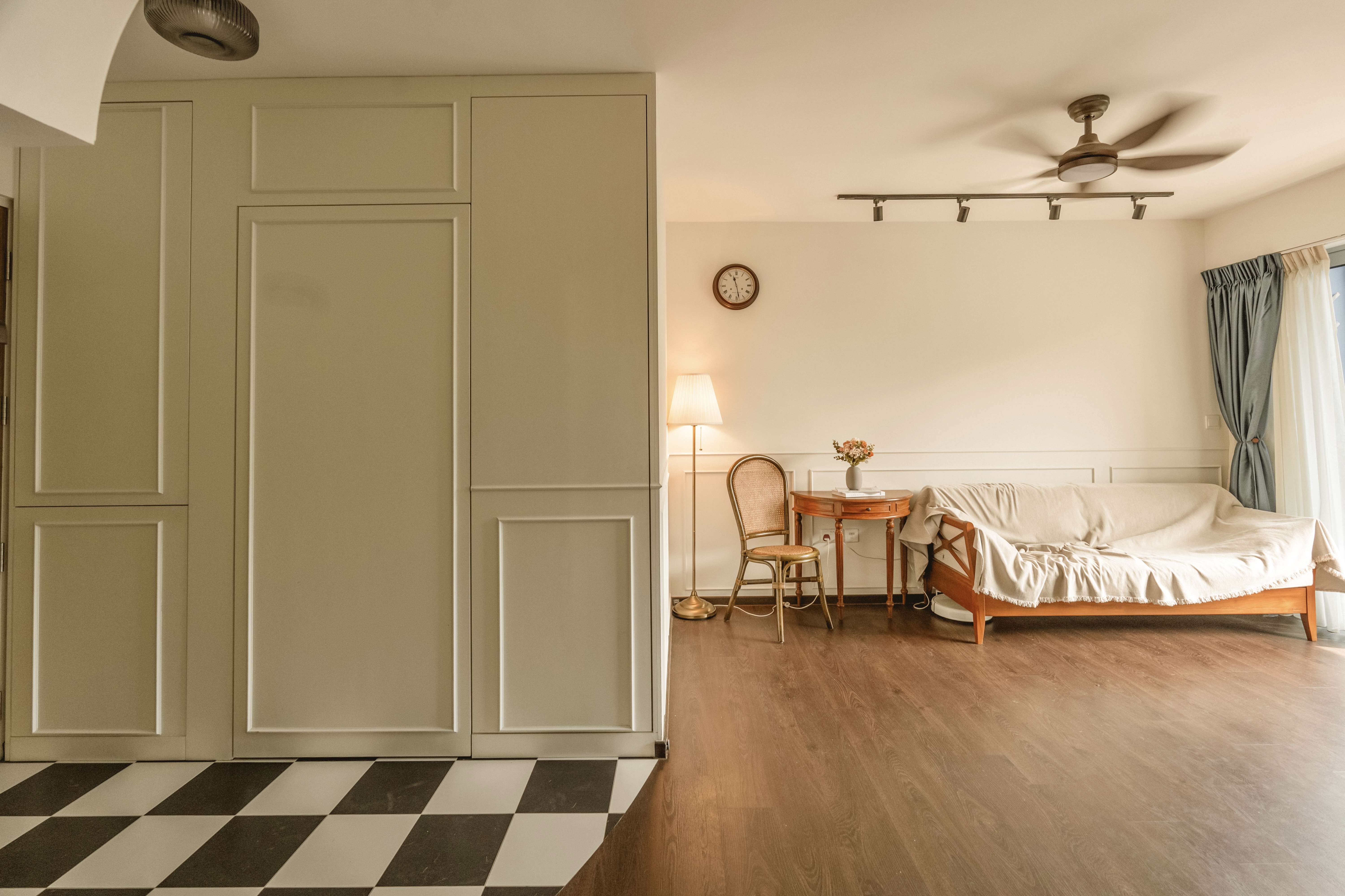 Traditional Parisian-influenced style, specifically with wainscoting!