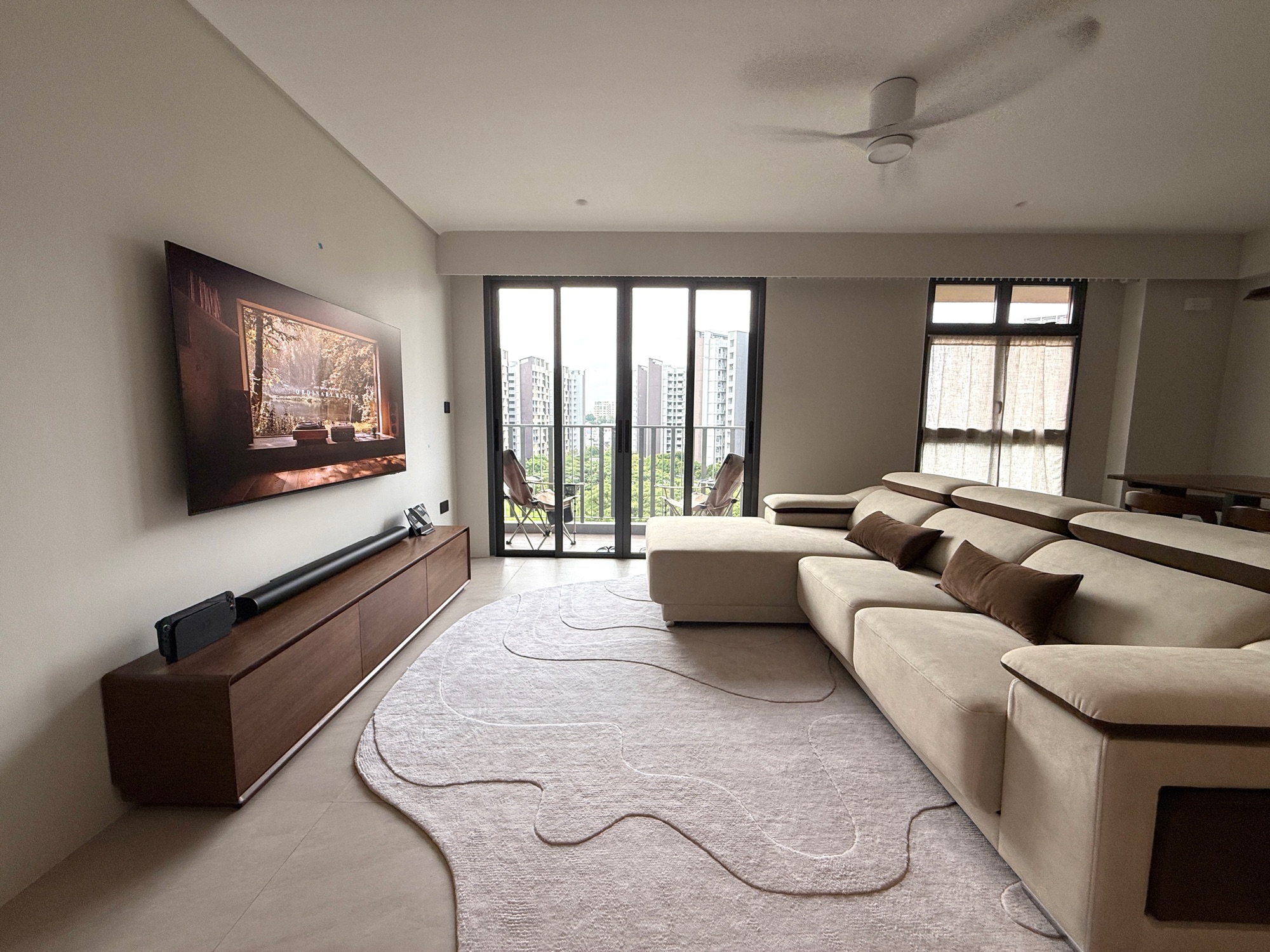 A space we designed to slow down in. Warm tones, clean lines.