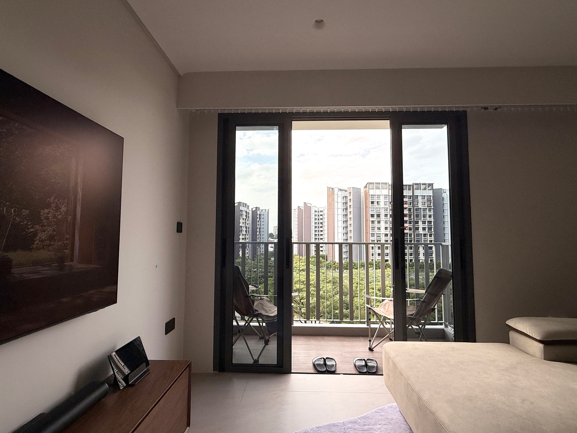 A space we designed to slow down in. Warm tones, clean lines.