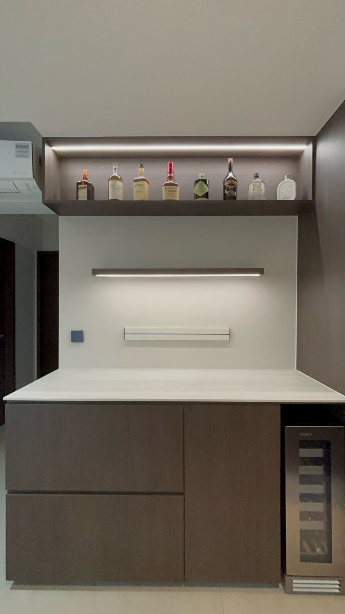 Coffee in the day, bar at night.