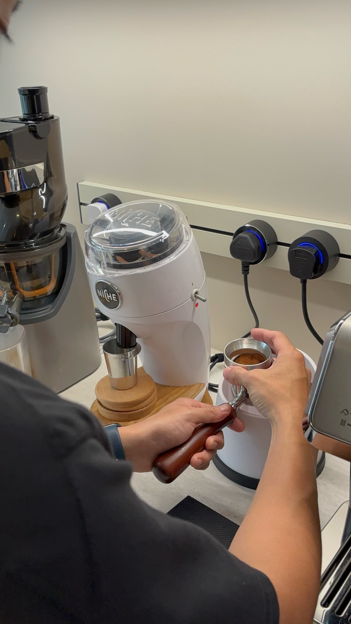 Coffee in the day, bar at night.