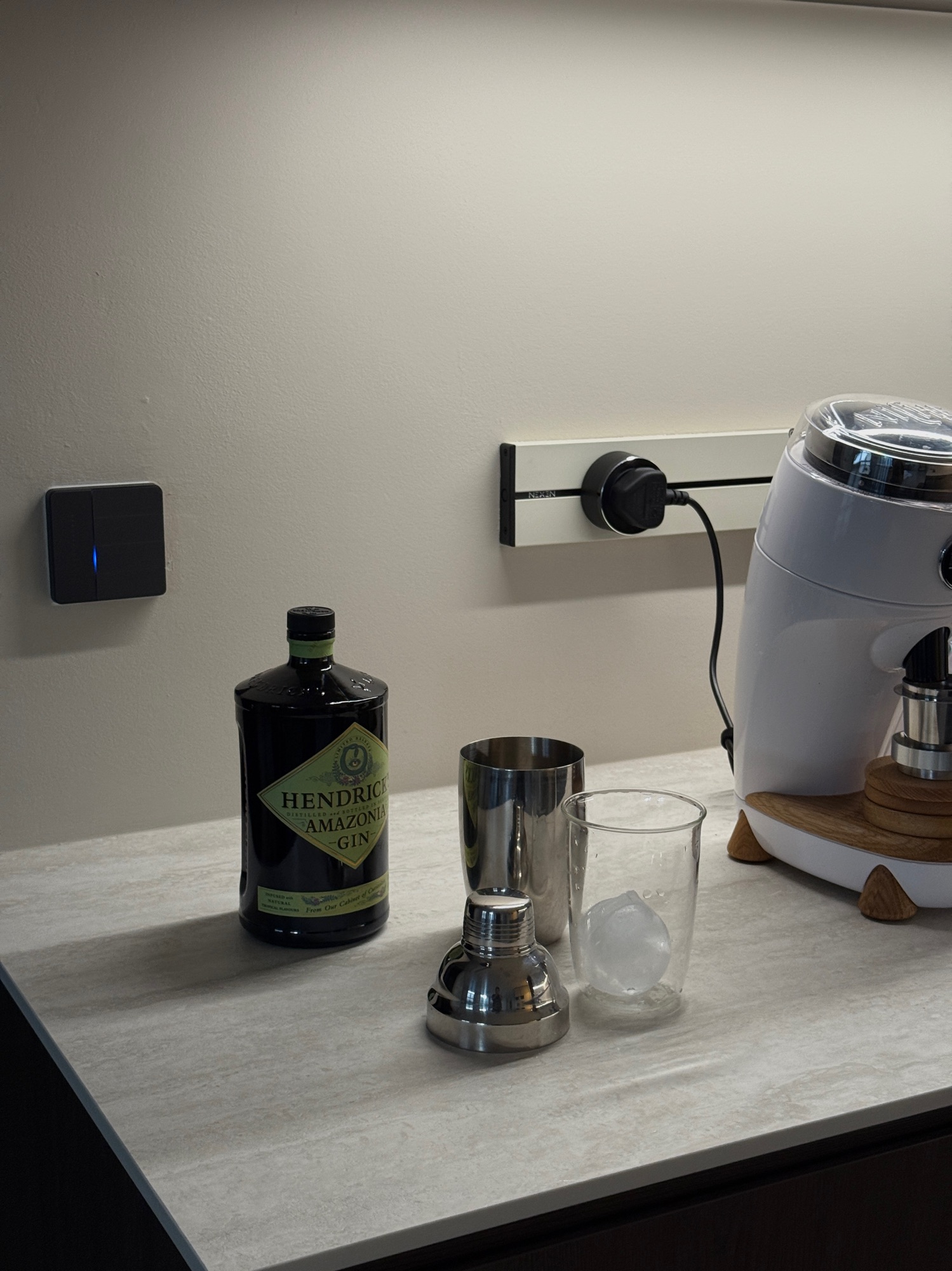 Coffee in the day, bar at night.