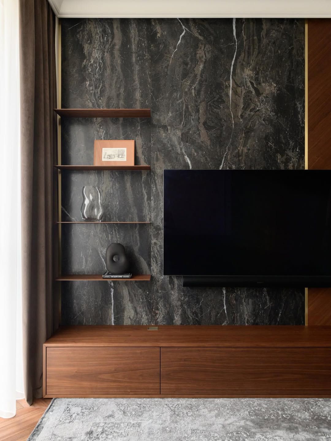 Stylish carpentry ideas for living room & walk in wardrobe