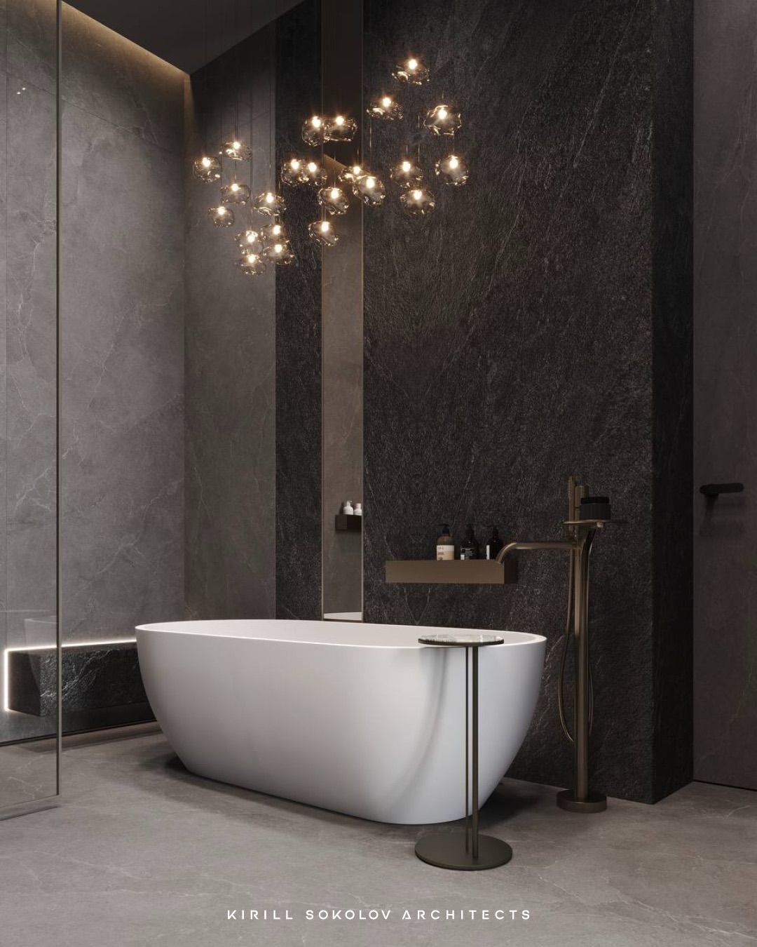 Stylish, sleek bathroom interior design
