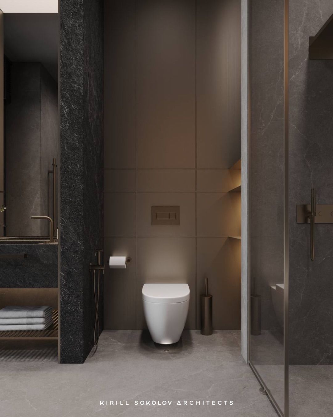 Stylish, sleek bathroom interior design