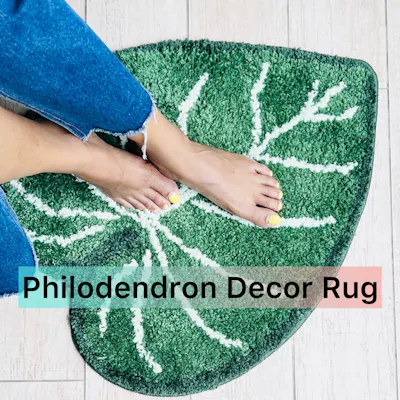 Customer home photo 1: Philodendron décor rug brings life,warmth and botanical vibe …