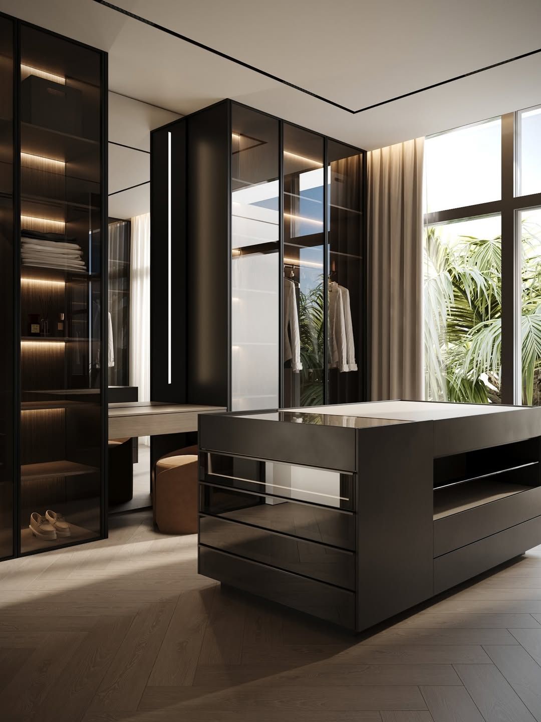 Modern-luxury-walk-in-wardrobe-&-bathroom-design