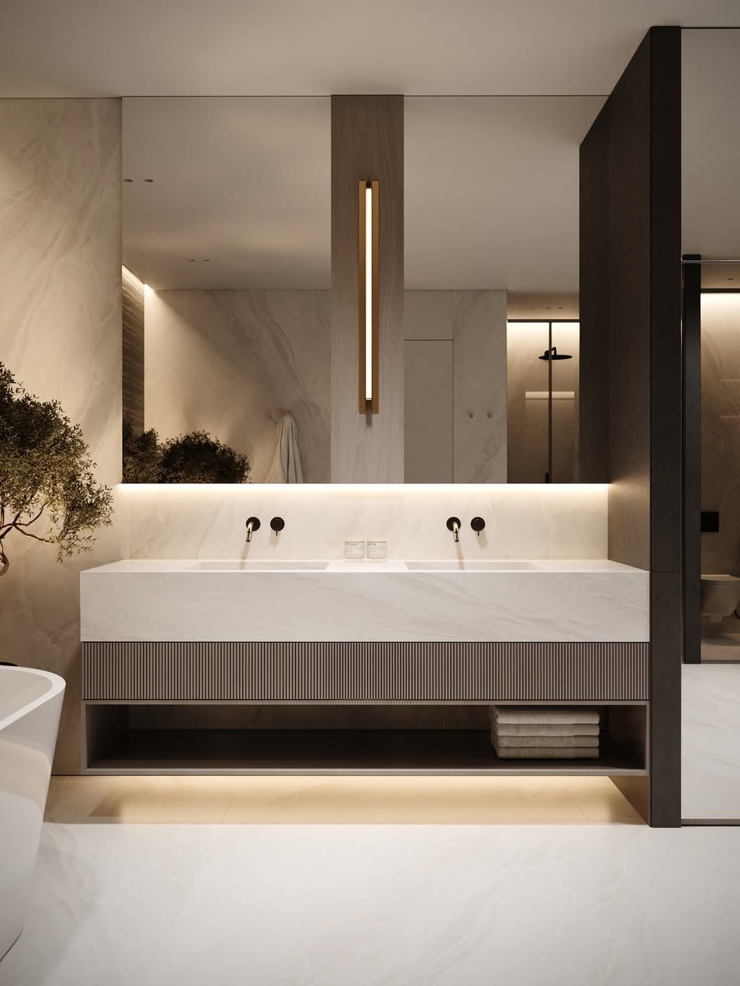 Modern luxury walk in wardrobe & bathroom design