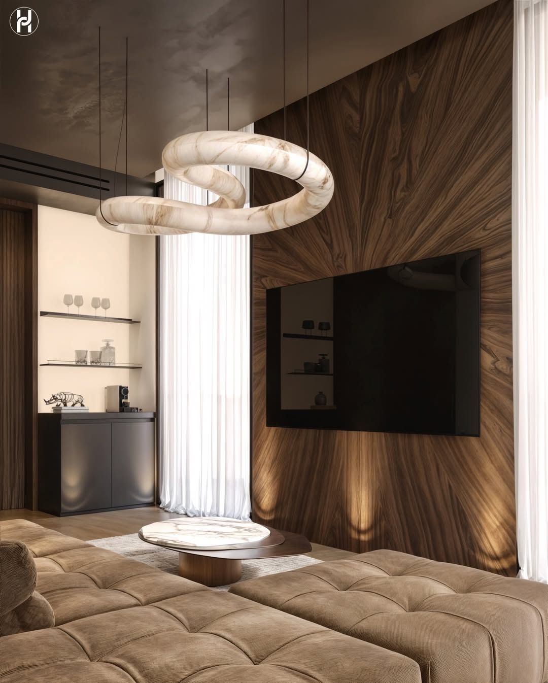 Luxury entertainment room.