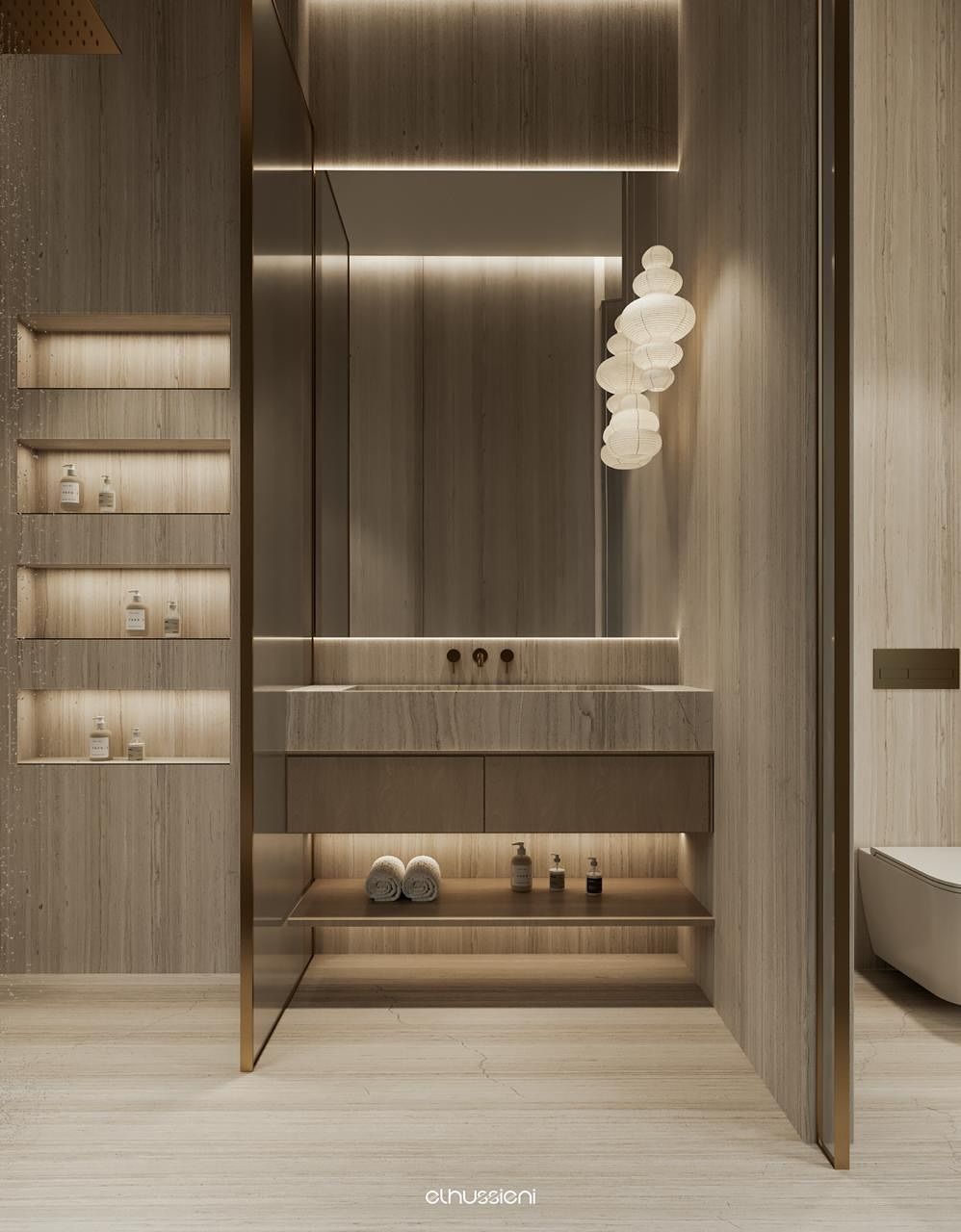 Stylish and cozy modern bathroom interior