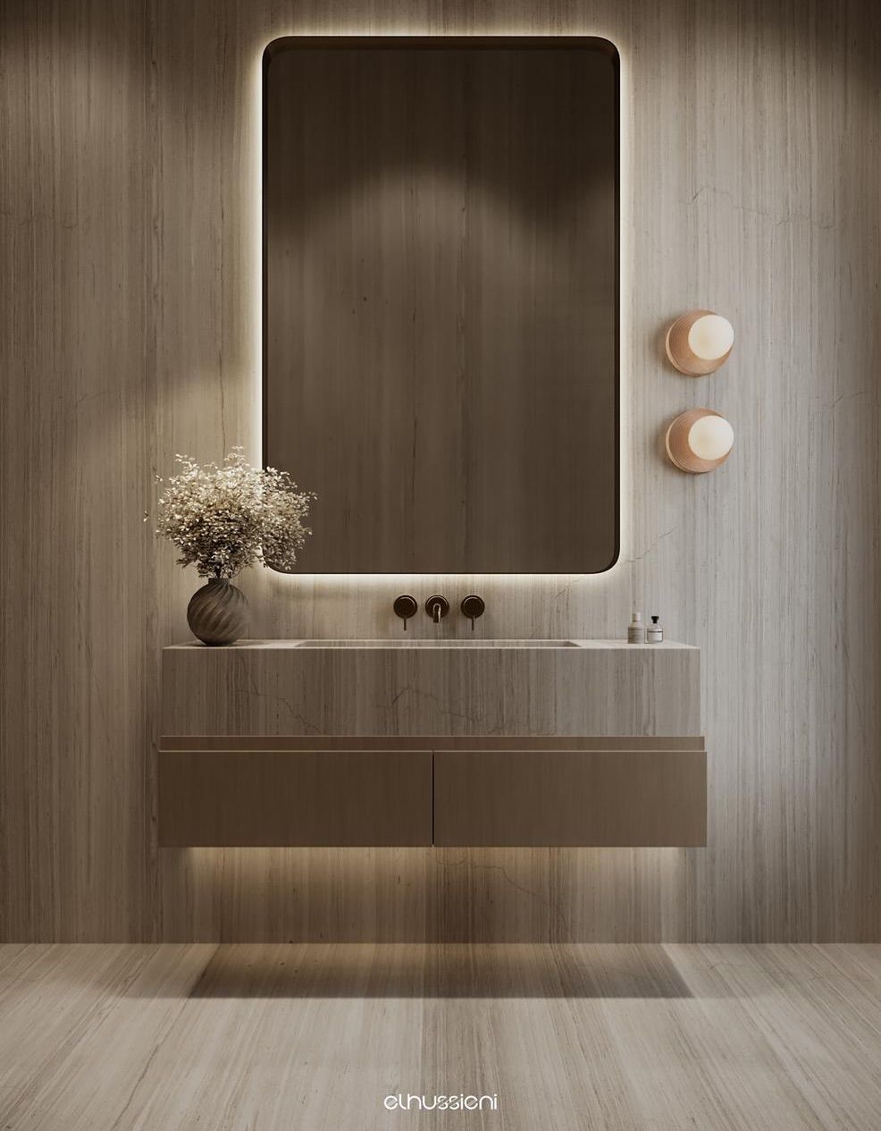 Stylish and cozy modern bathroom interior