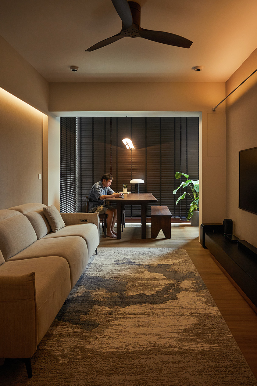 A warm contemporary home with a moody edge.