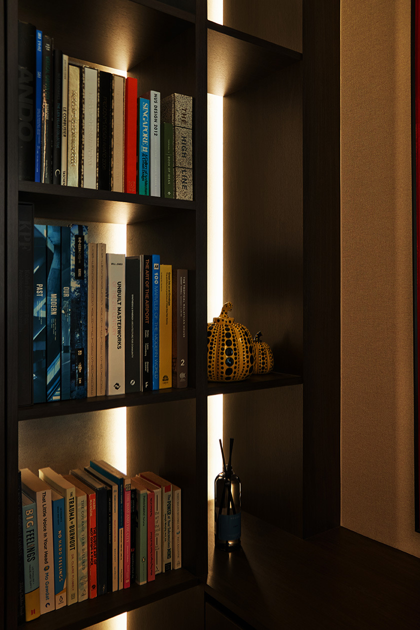 A warm contemporary home with a moody edge.