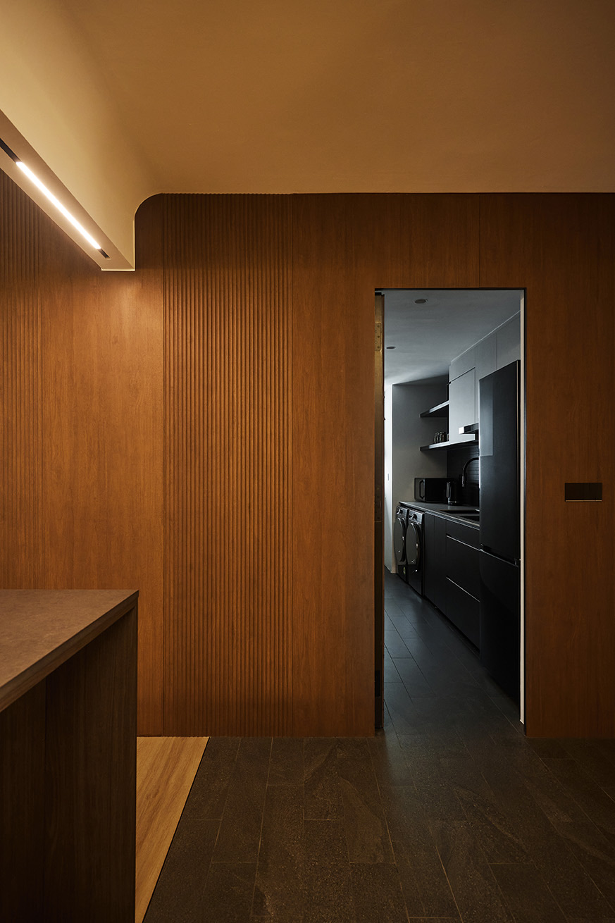 A warm contemporary home with a moody edge.