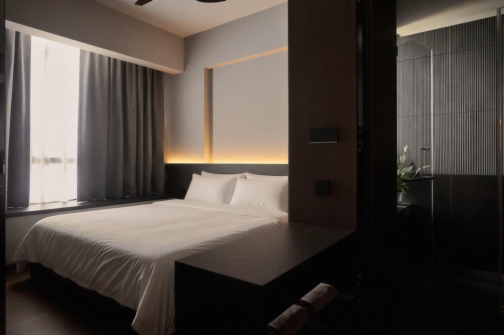 A warm contemporary home with a moody edge.