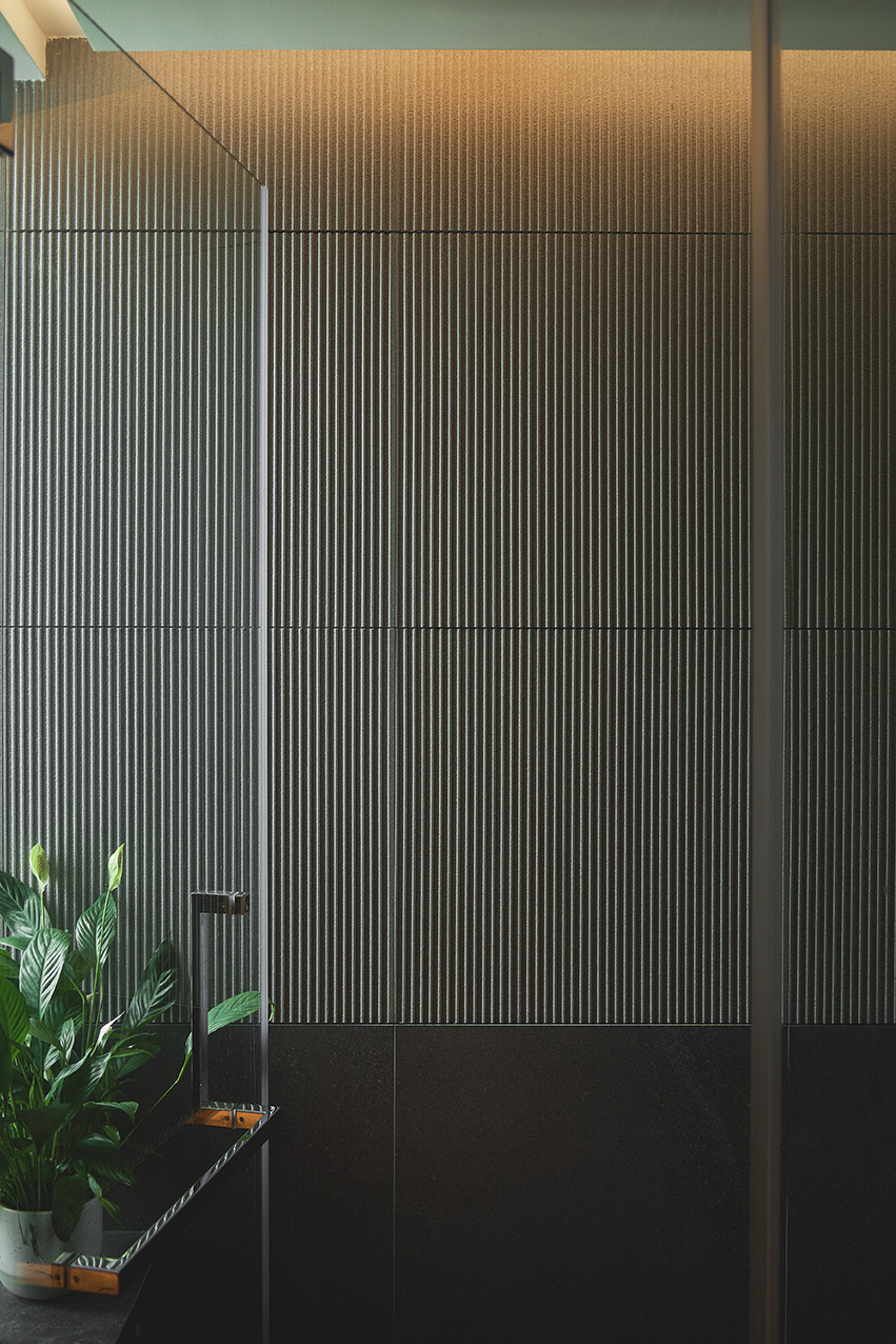 A warm contemporary home with a moody edge.