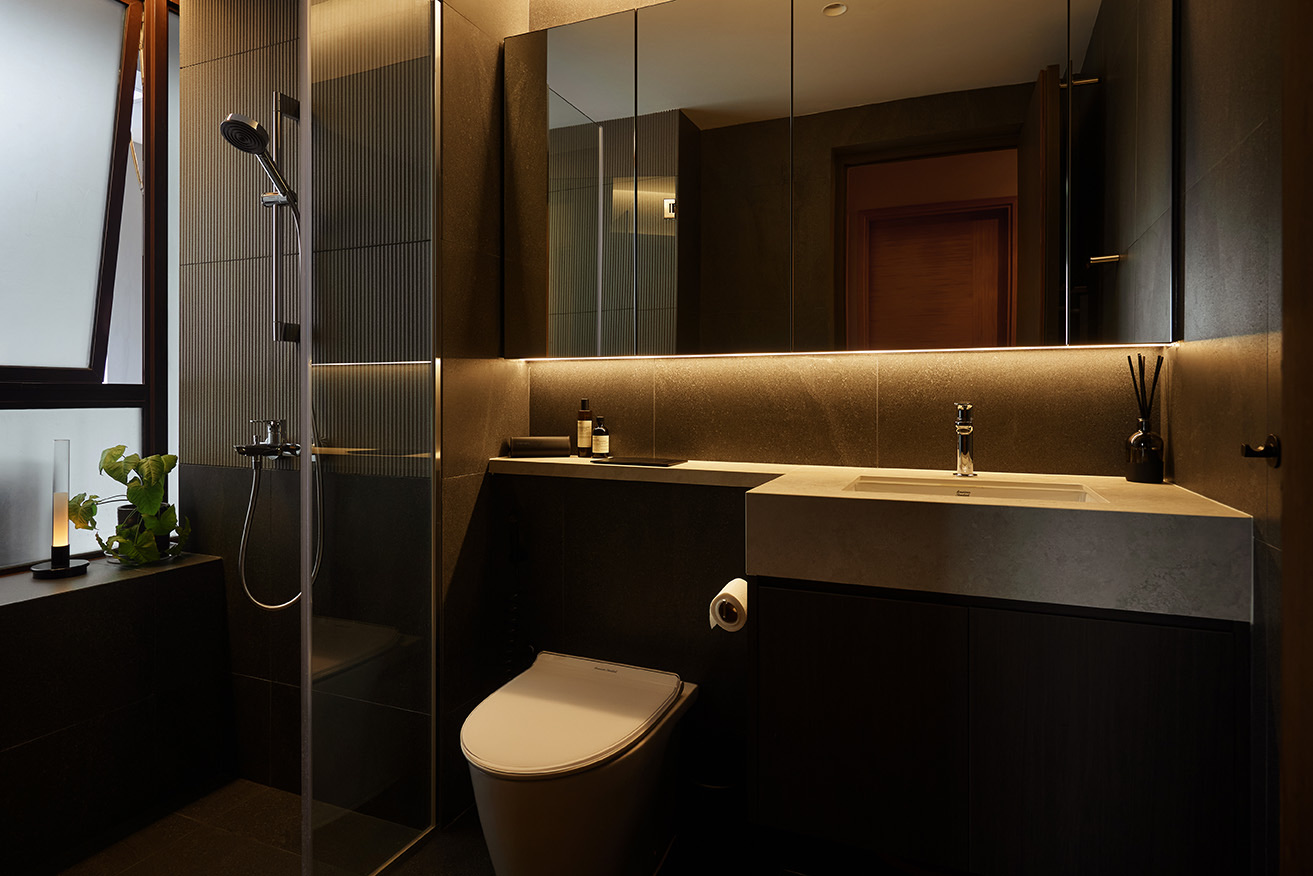 A warm contemporary home with a moody edge.