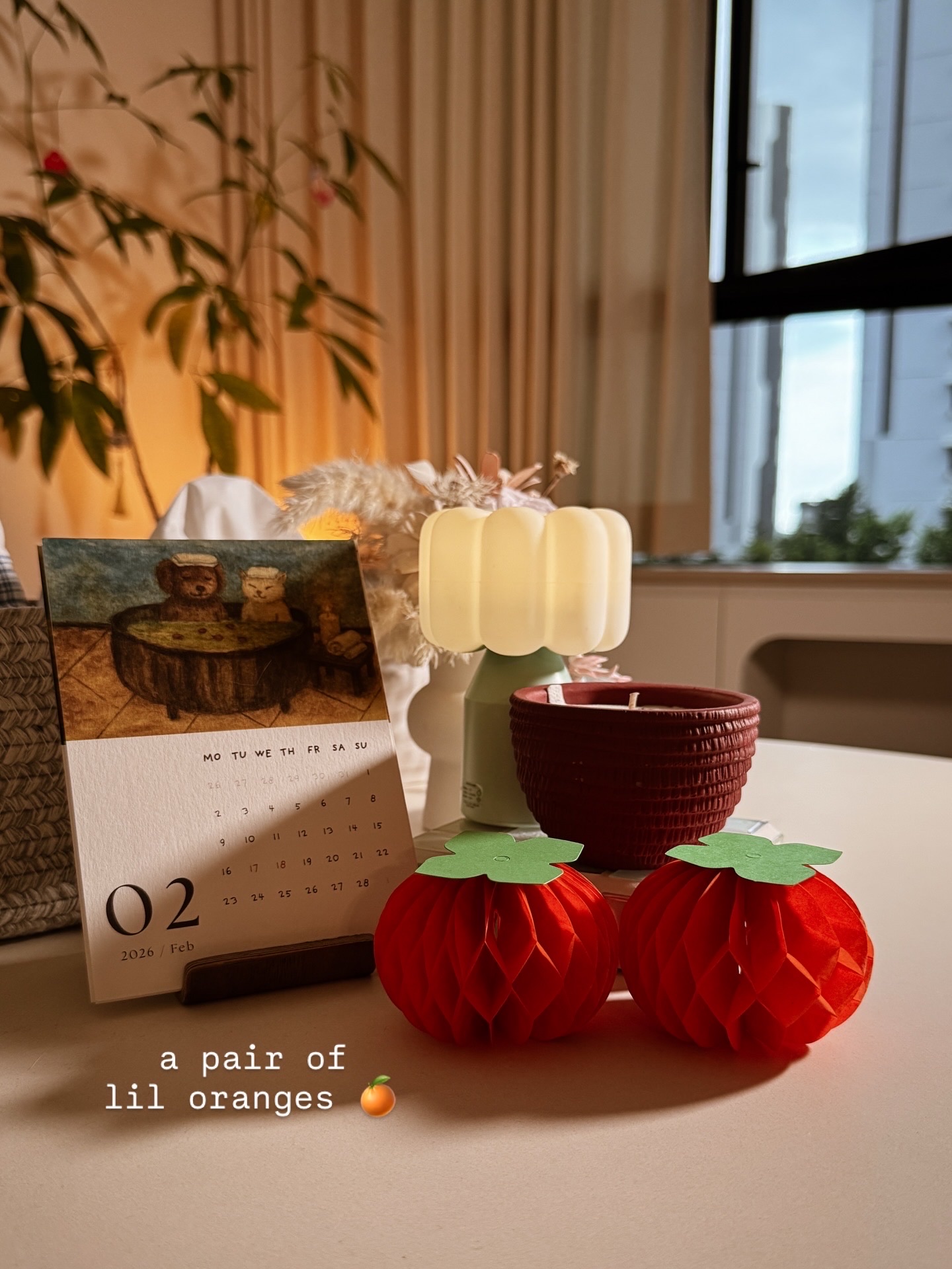 lunar new year vibes in our creamy home 🍊🍊