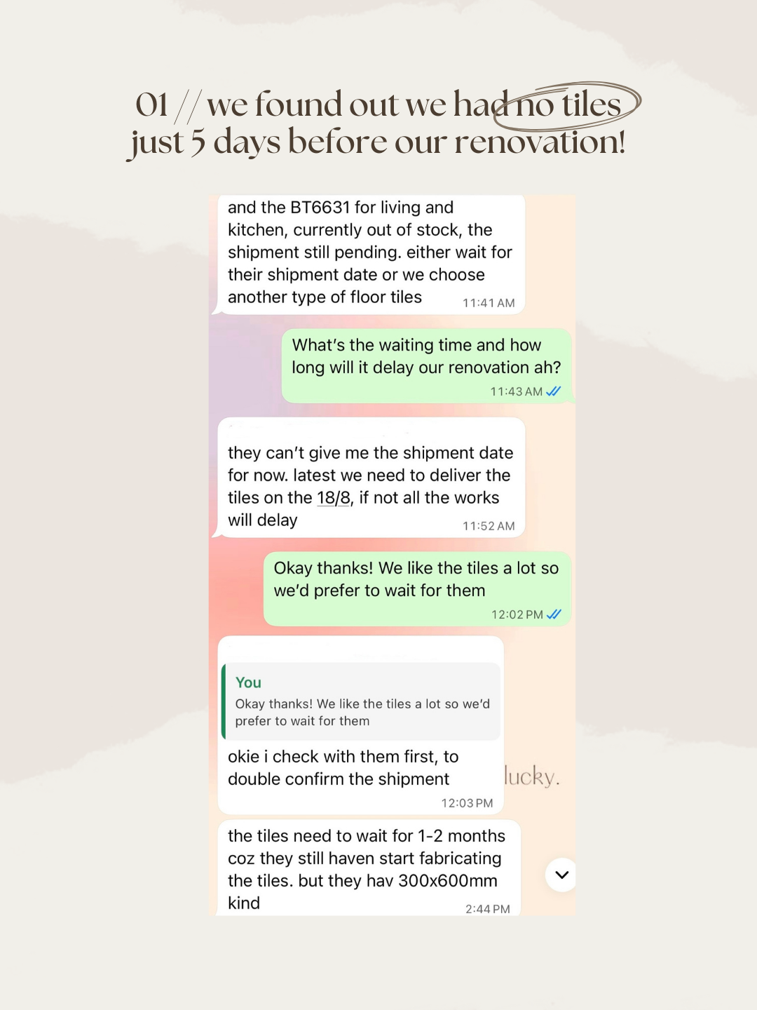 renovation regrets & near-misses that you should avoid // part 1