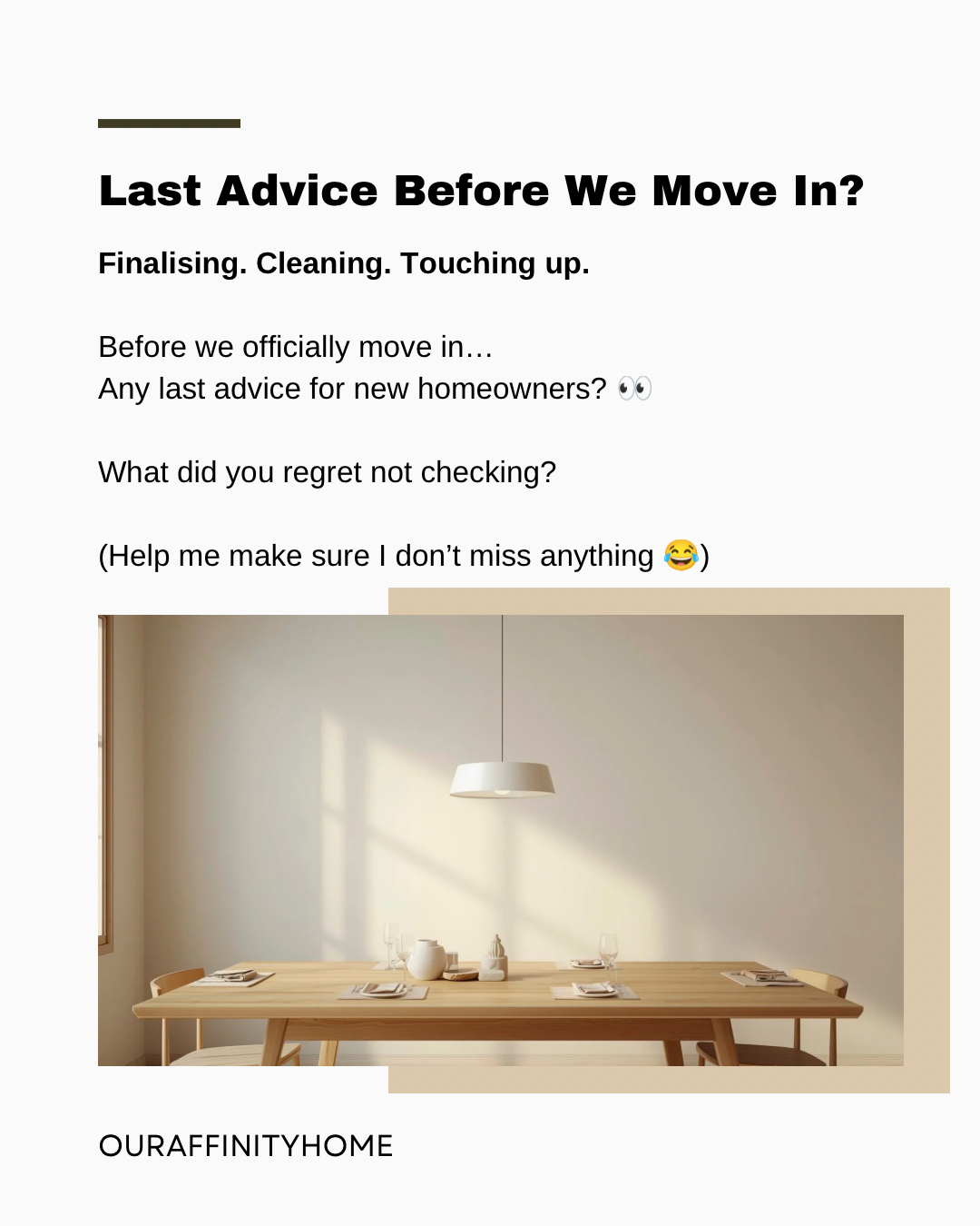 Final checks before moving in! 🏡