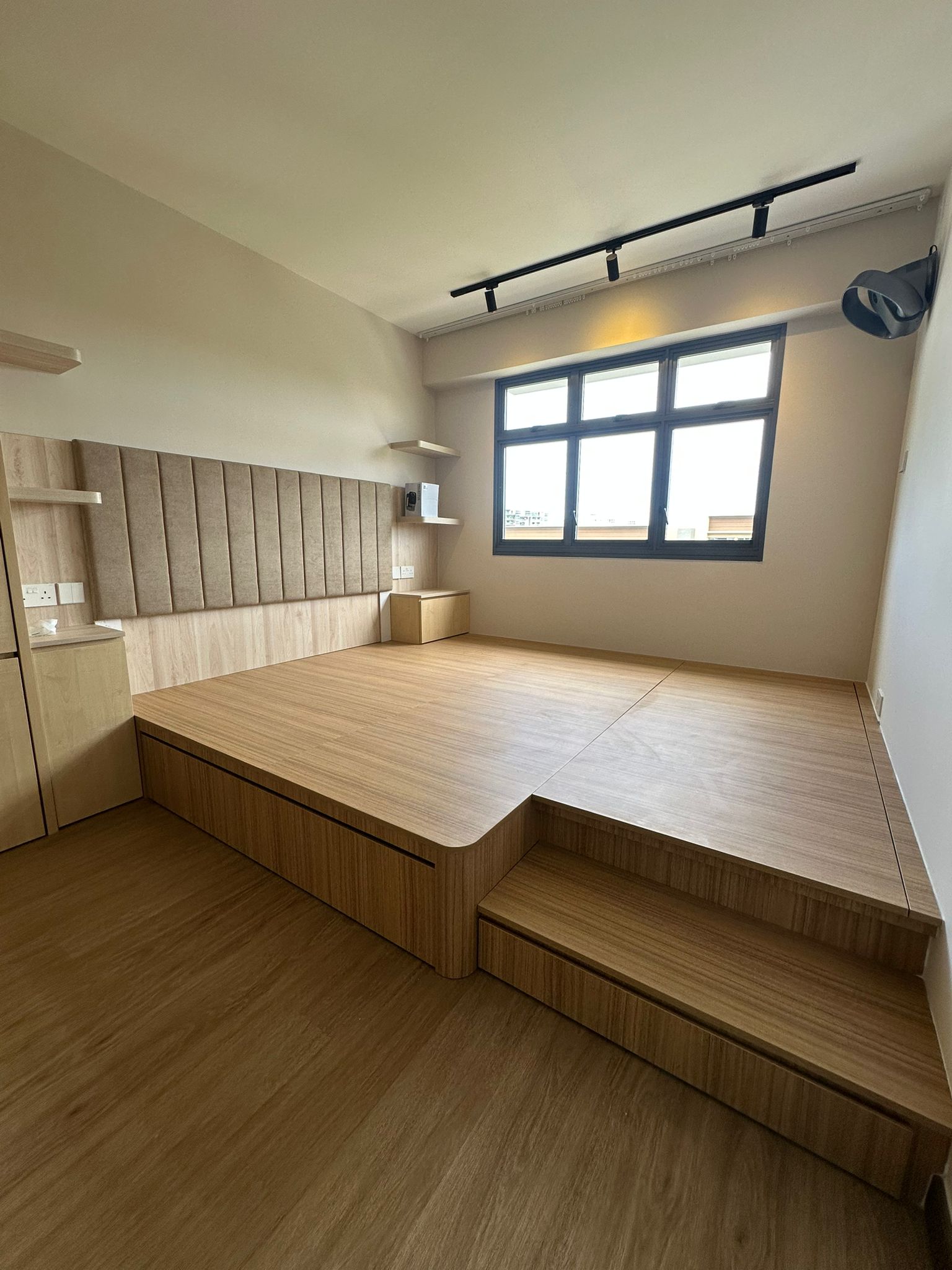 Minimalist Bed Platform with Hidden Storage