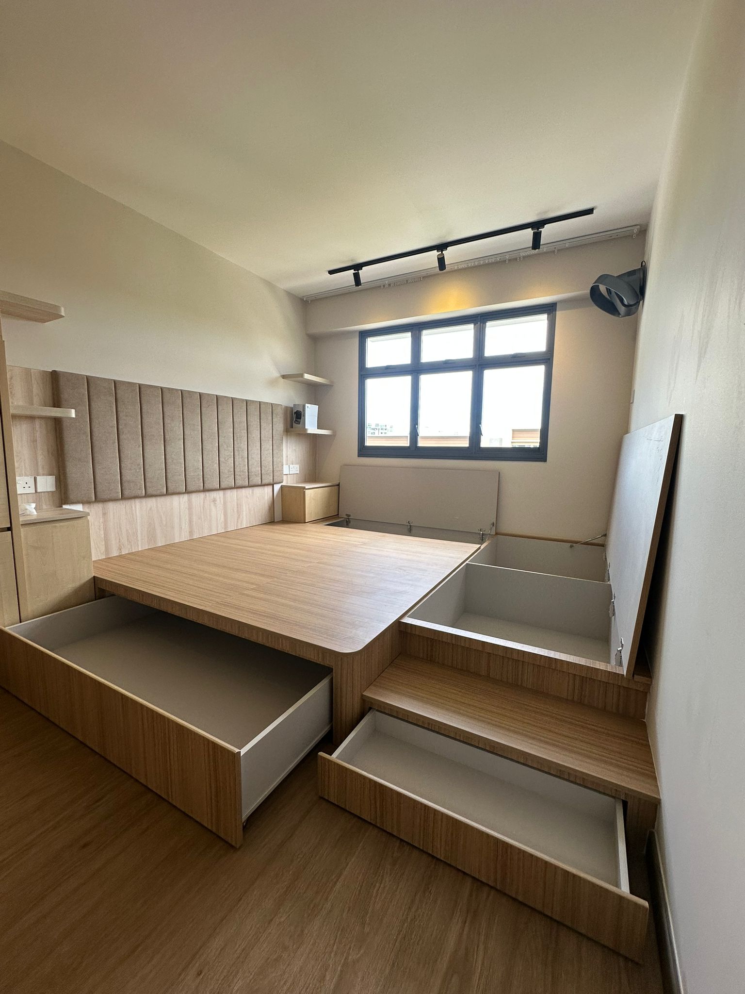 Minimalist Bed Platform with Hidden Storage