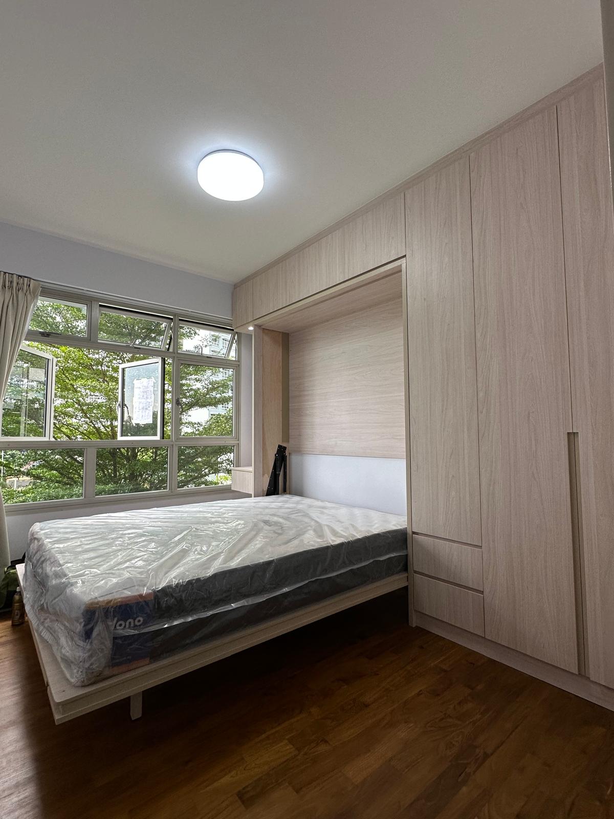 Space-Saving Murphy Bed with Built-In Wardrobe