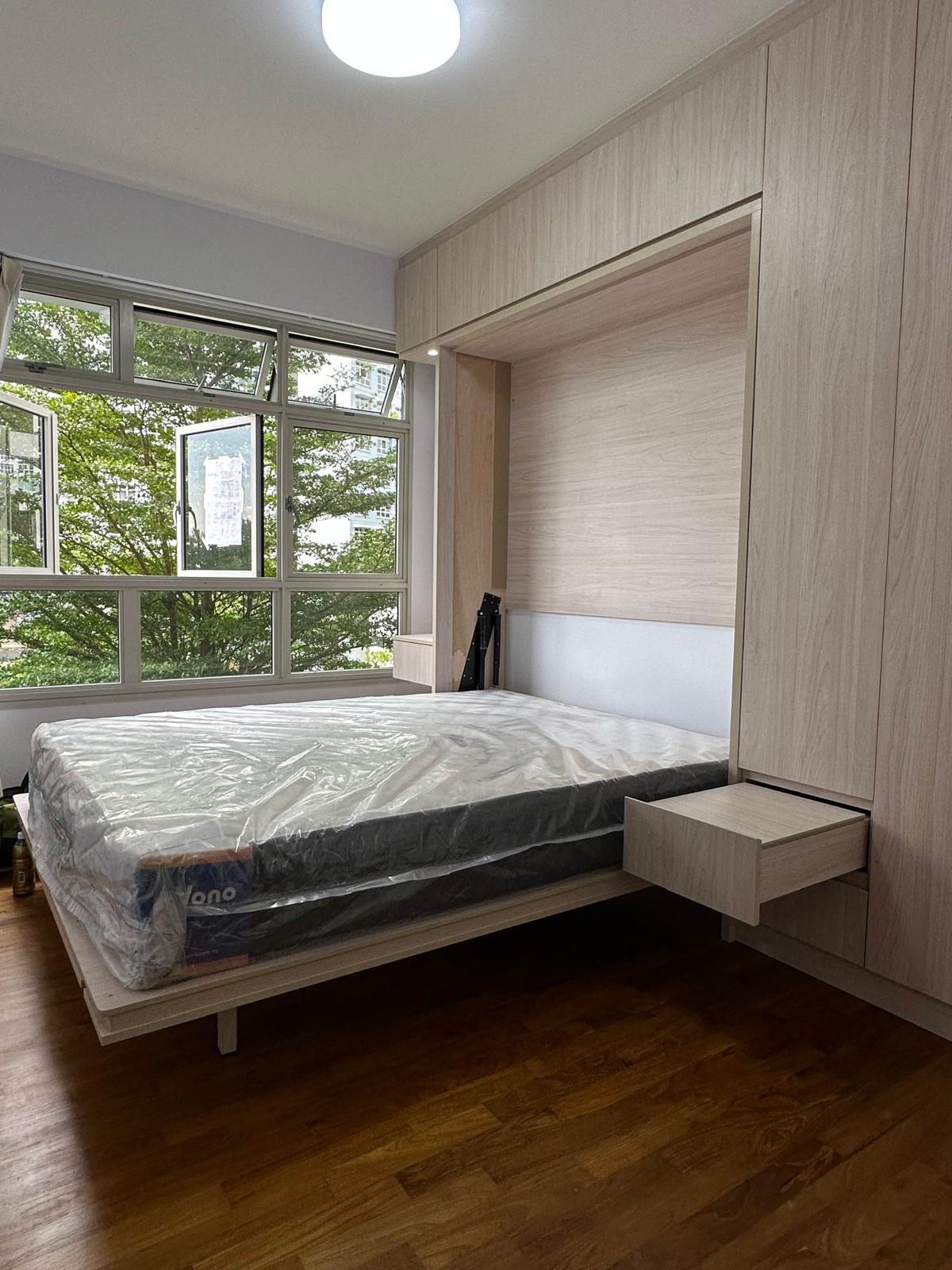 Space-Saving Murphy Bed with Built-In Wardrobe