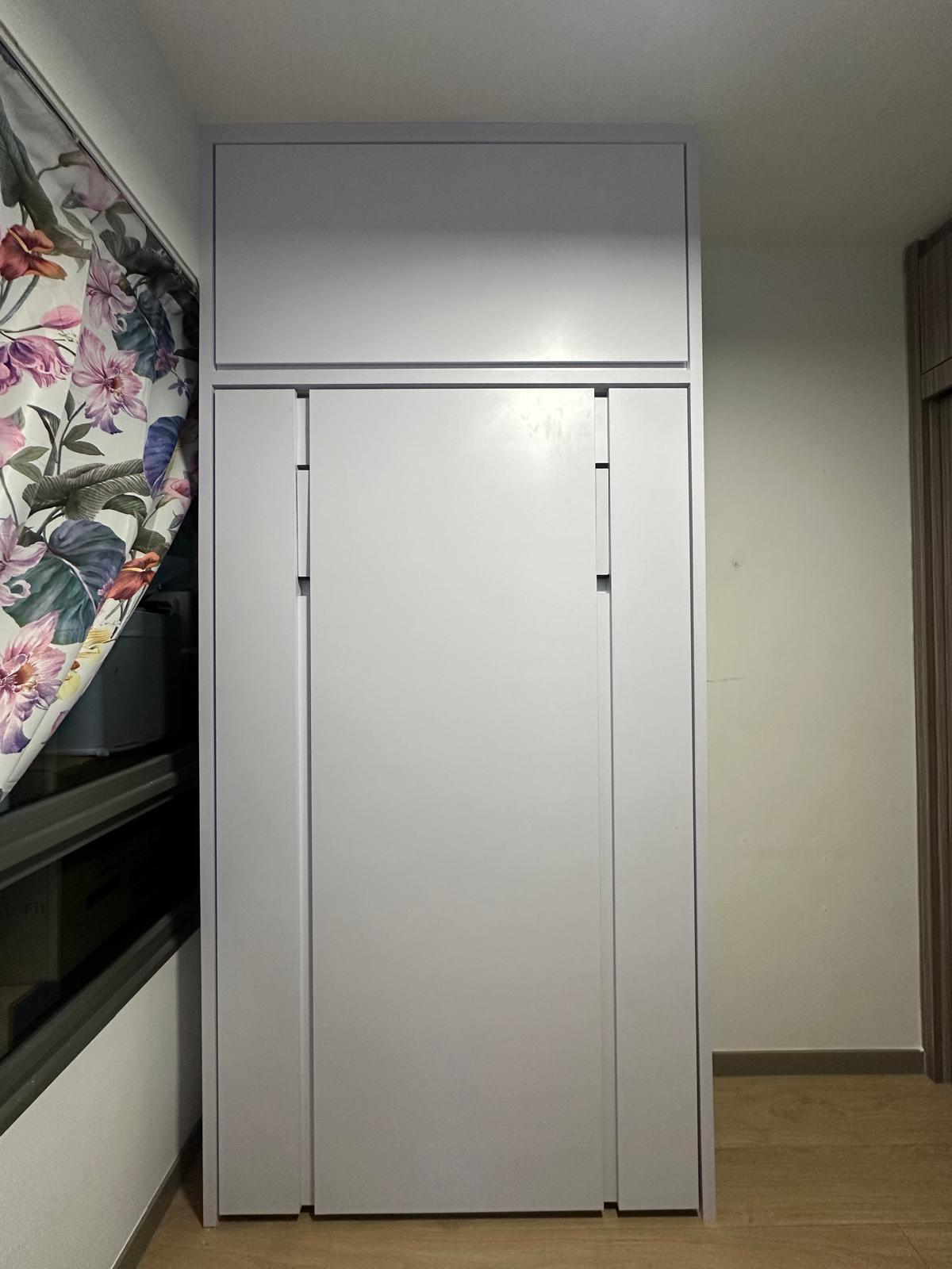 Custom Ceiling-Height Cabinet with Integrated Murphy Bed