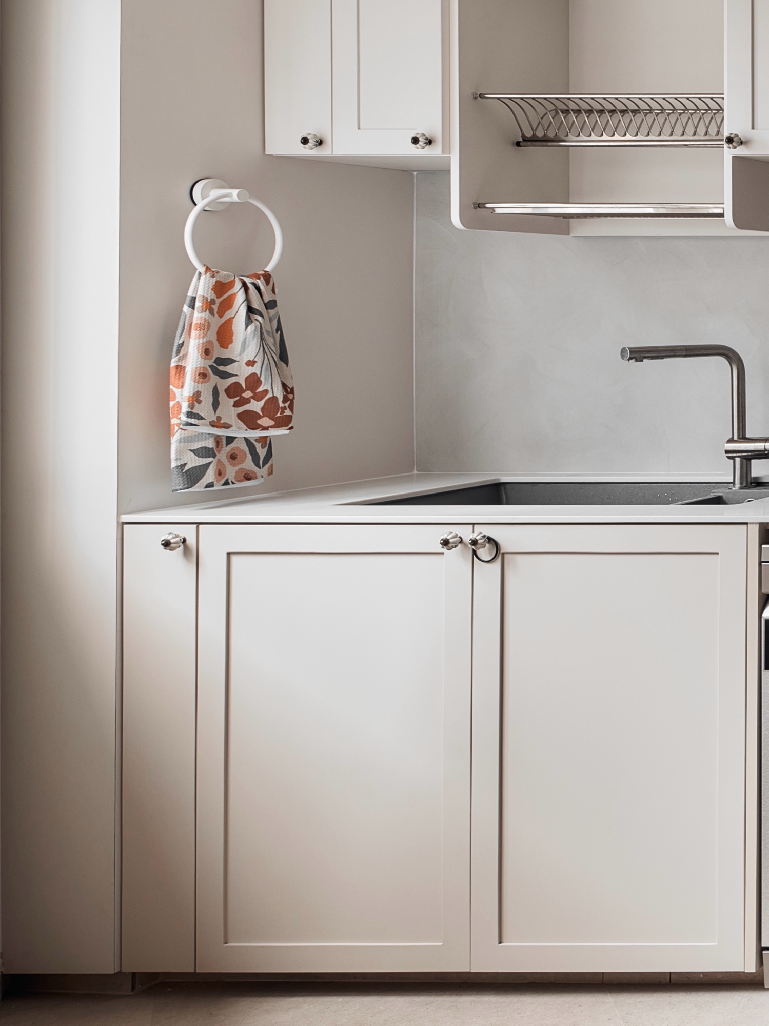 Kitchen-Cabinetry:-Shaker-Panels-&-Concrete-Sink-Base