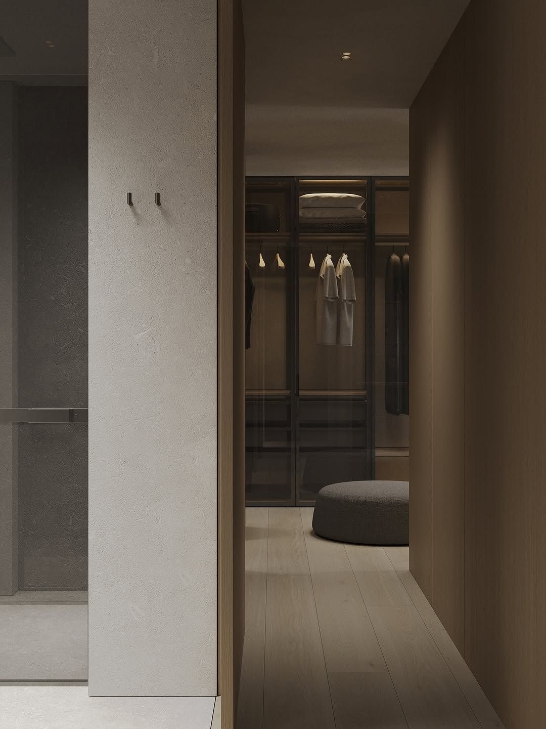 Modern bedroom and walk in wardrobe design