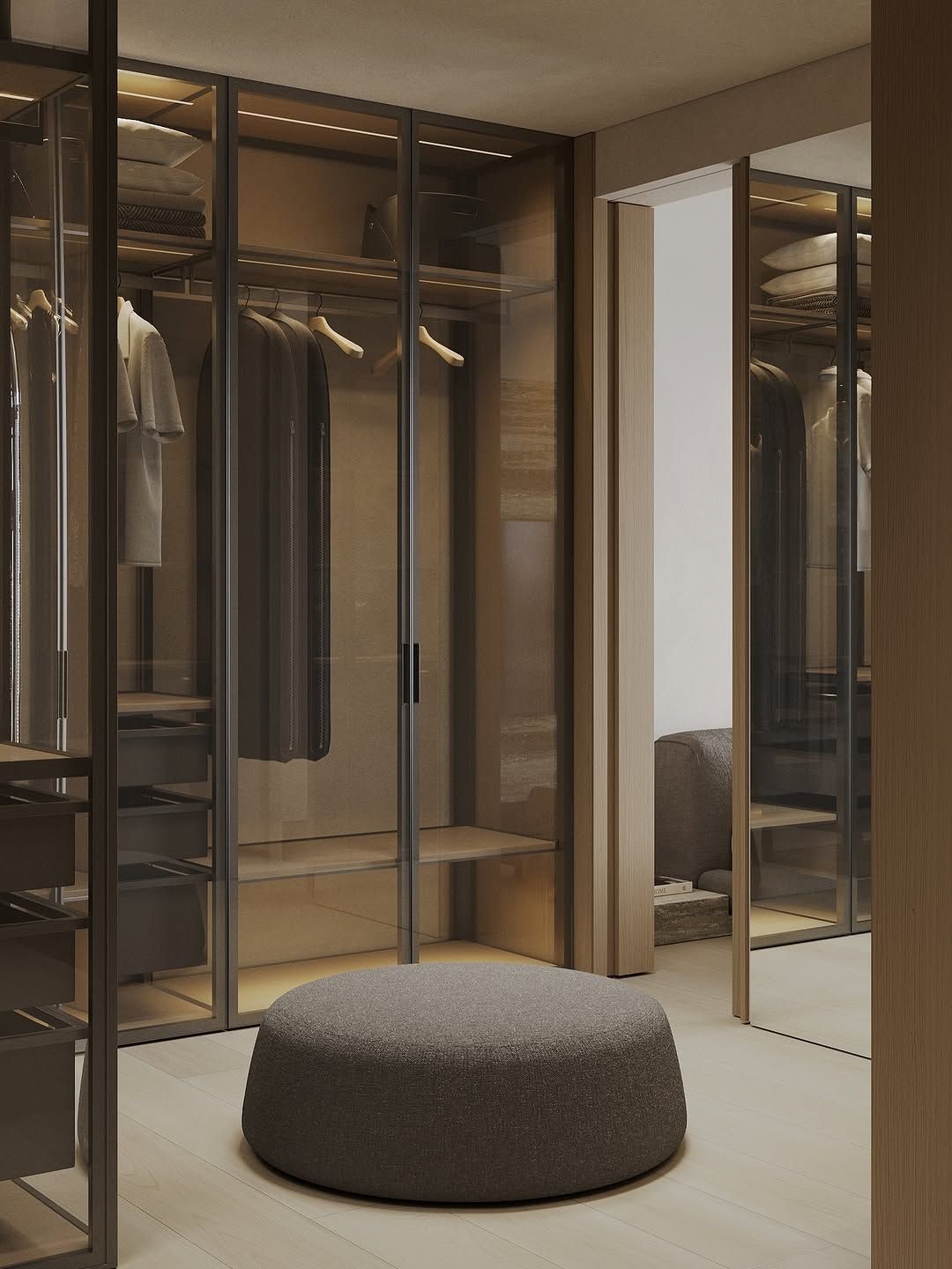 Modern bedroom and walk in wardrobe design