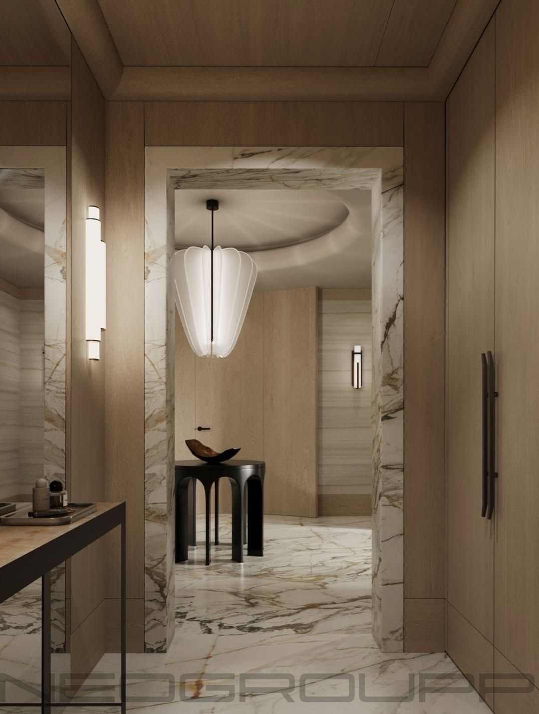 Look how the panel curves to fit the arch!